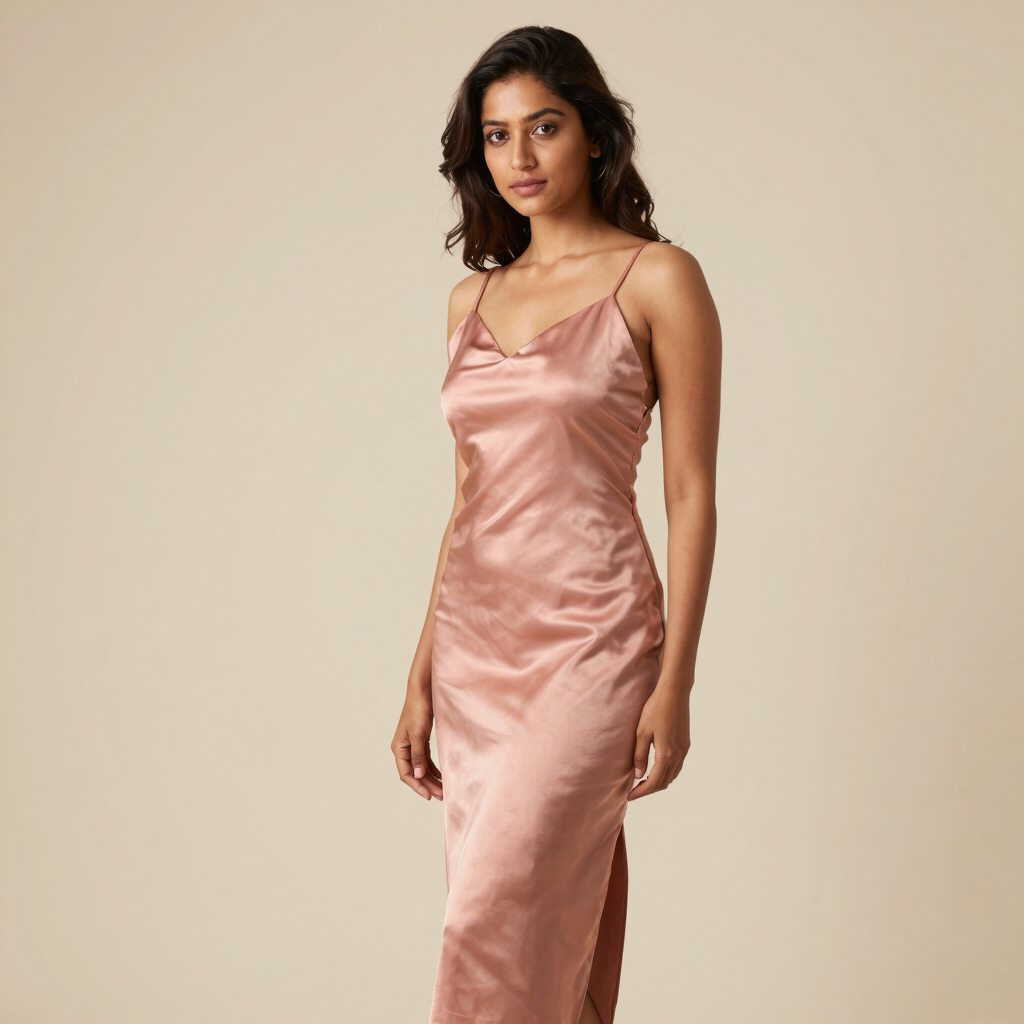 Dusty Rose Satin Slip Dress