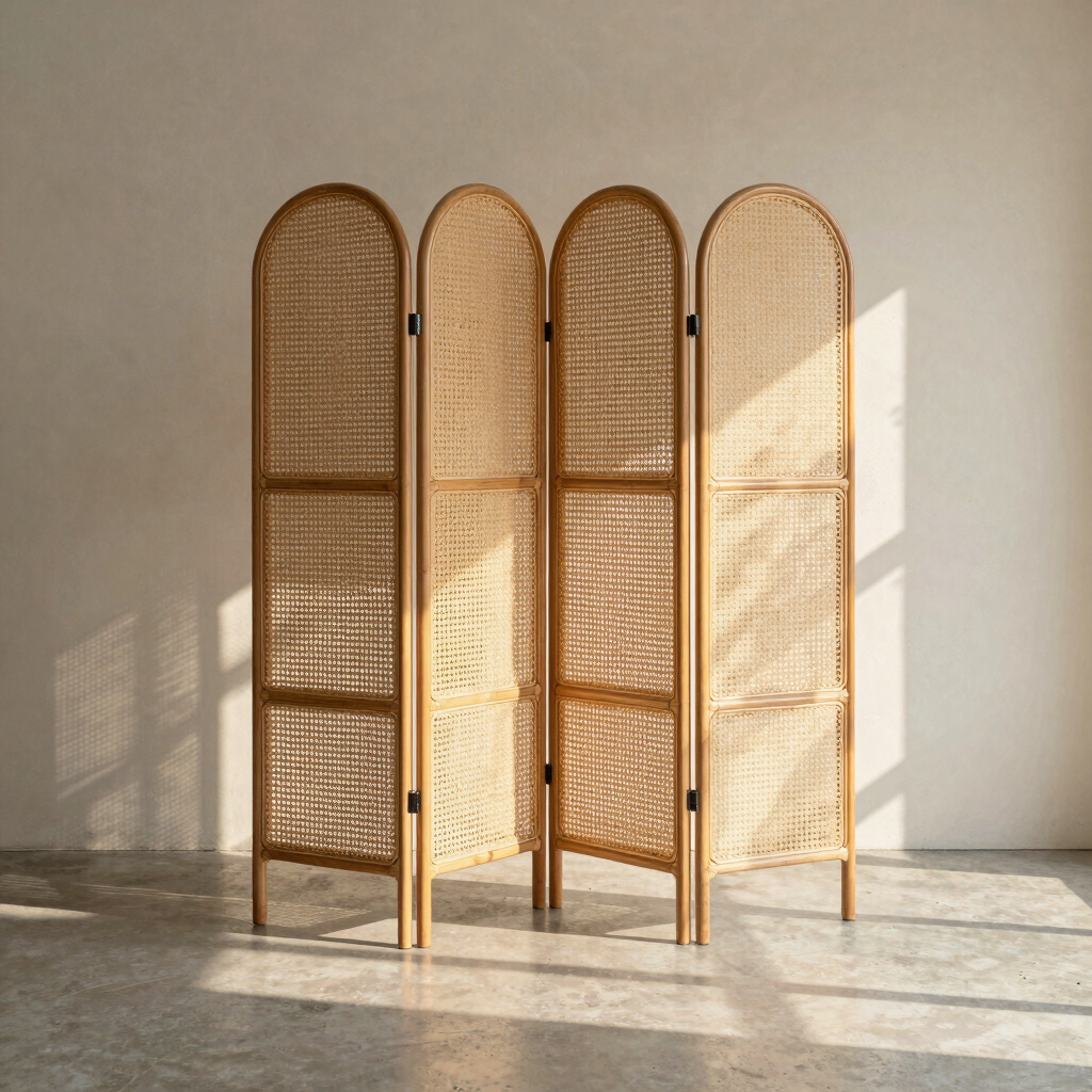 Lattice Rattan Partition Panel