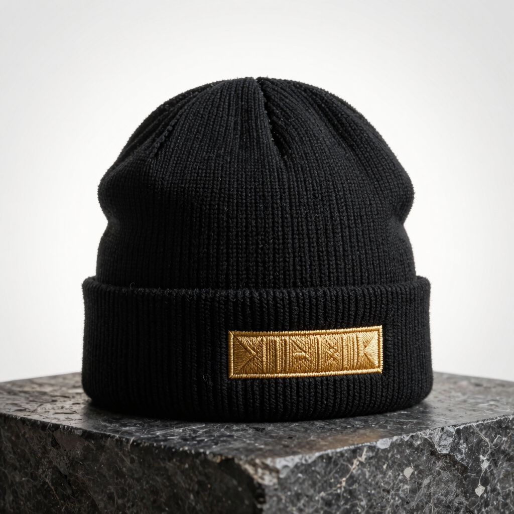 LGQR Gold-Trim Knit Beanie