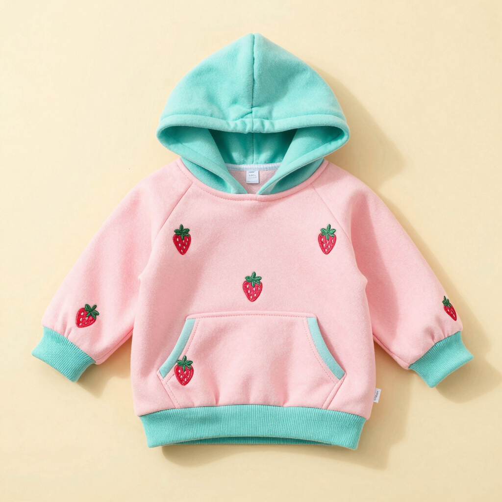 Sudadera con Capucha Fresa Chic