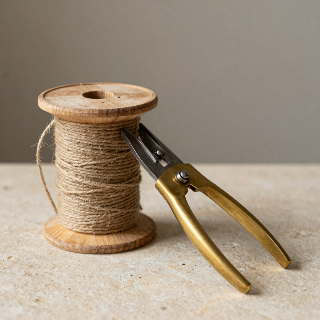 Brass-Finish Herb Shear and Twine Kit