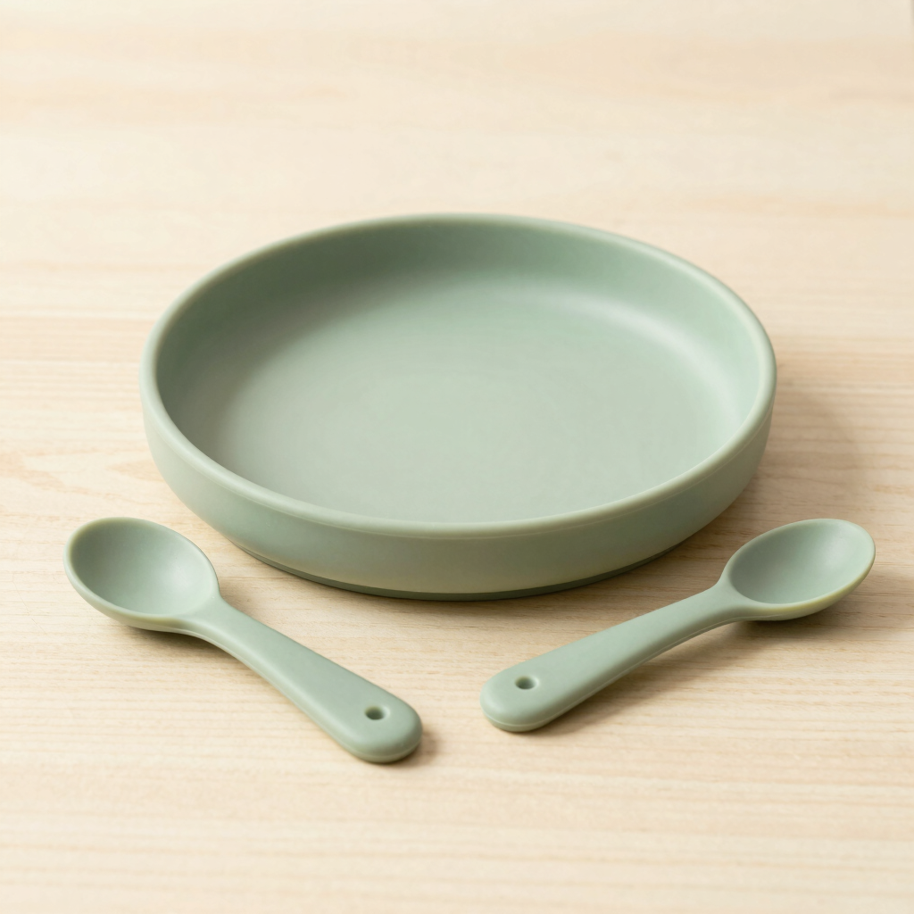 Bamboo Fiber Baby Plate & Spoon Set