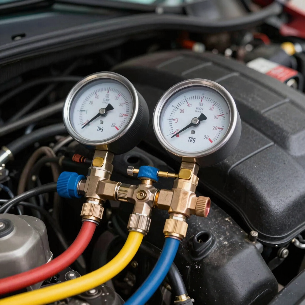 Car Air Conditioning System Recharge & Leak Test