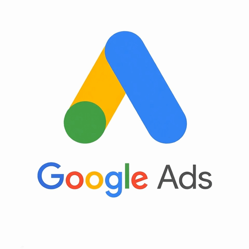 The official Google Ads logo featuring a colorful blue, yellow, and green icon on a white background.