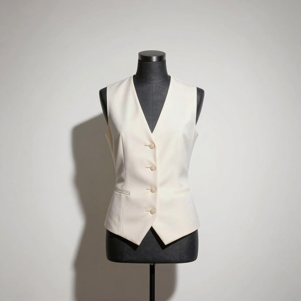 Draped Crepe Vest