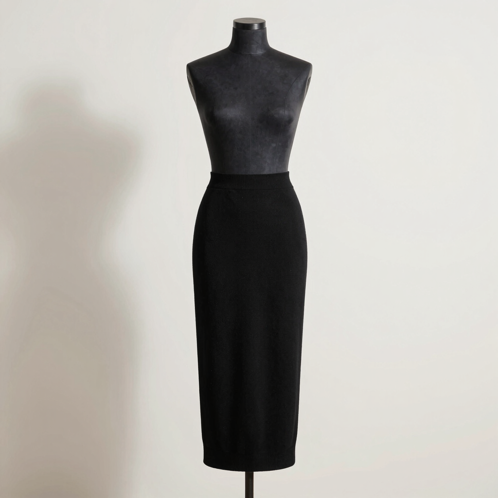 Column Knit Midi Skirt