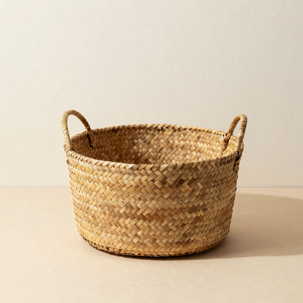 Hand-Woven Natural Storage Basket