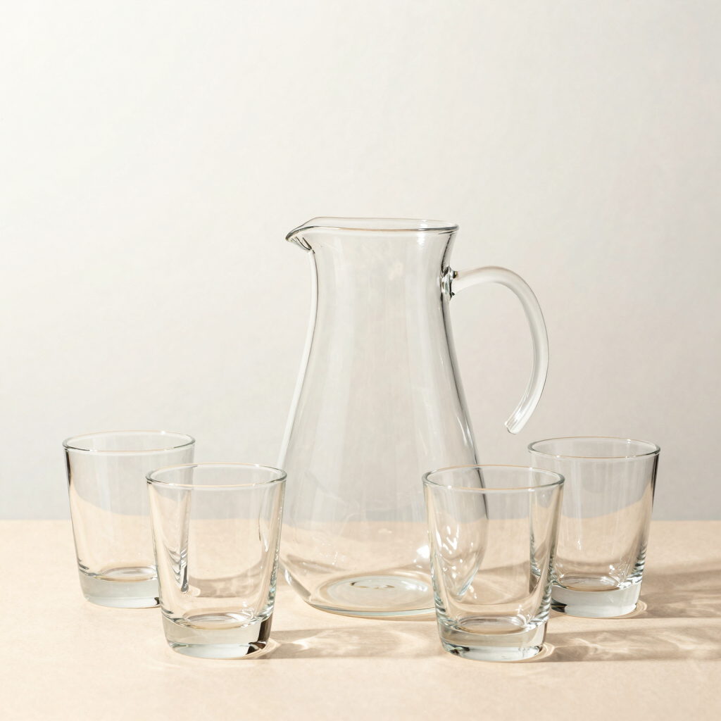 Glass Pitcher with Highball Cups