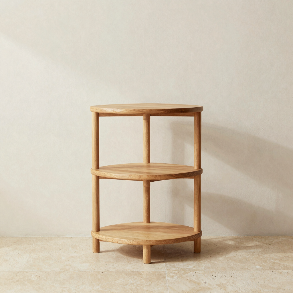 Lira Tiered Oak Corner Plant Stand