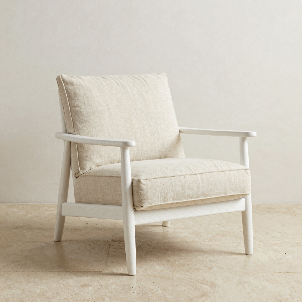 Koben Natural Linen Accent Chair