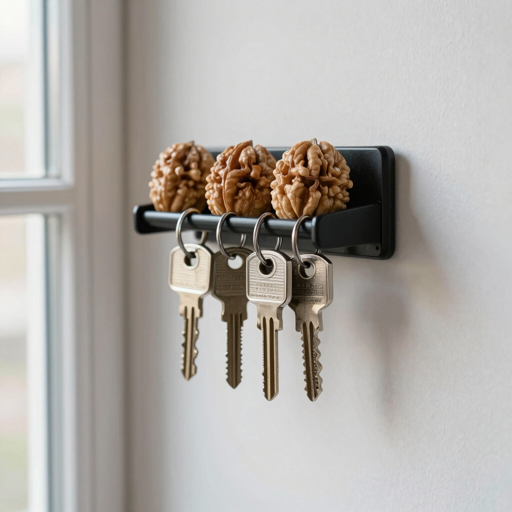 Magnetic Walnut Key Rack