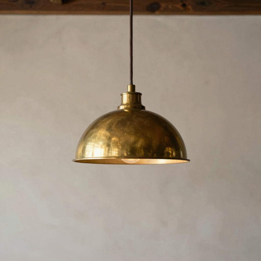 Kjaer Aged Brass Dome Pendant