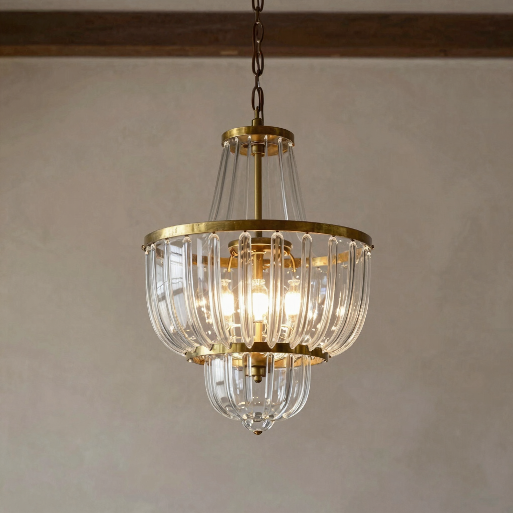 Lyra Fluted Glass Chandelier