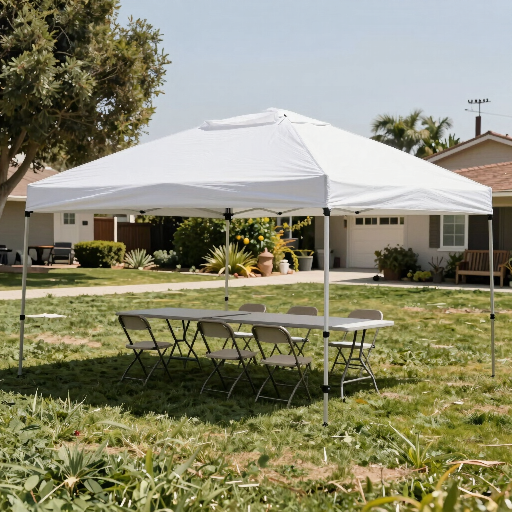 Deluxe Canopy & Table Seating Setup