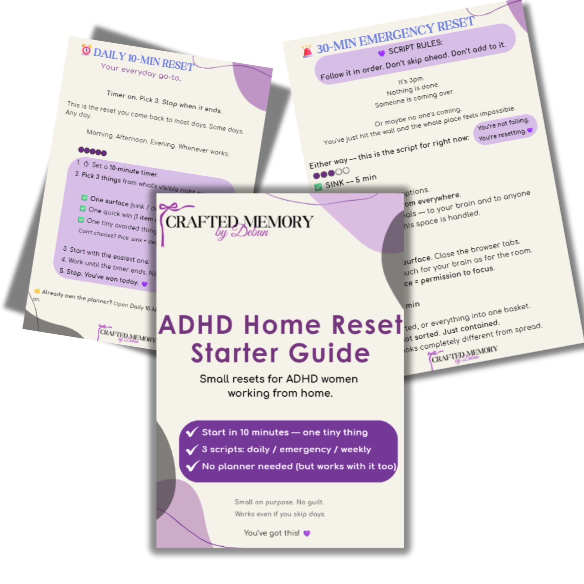 Mockup of the ADHD Home Reset Starter Guide freebie