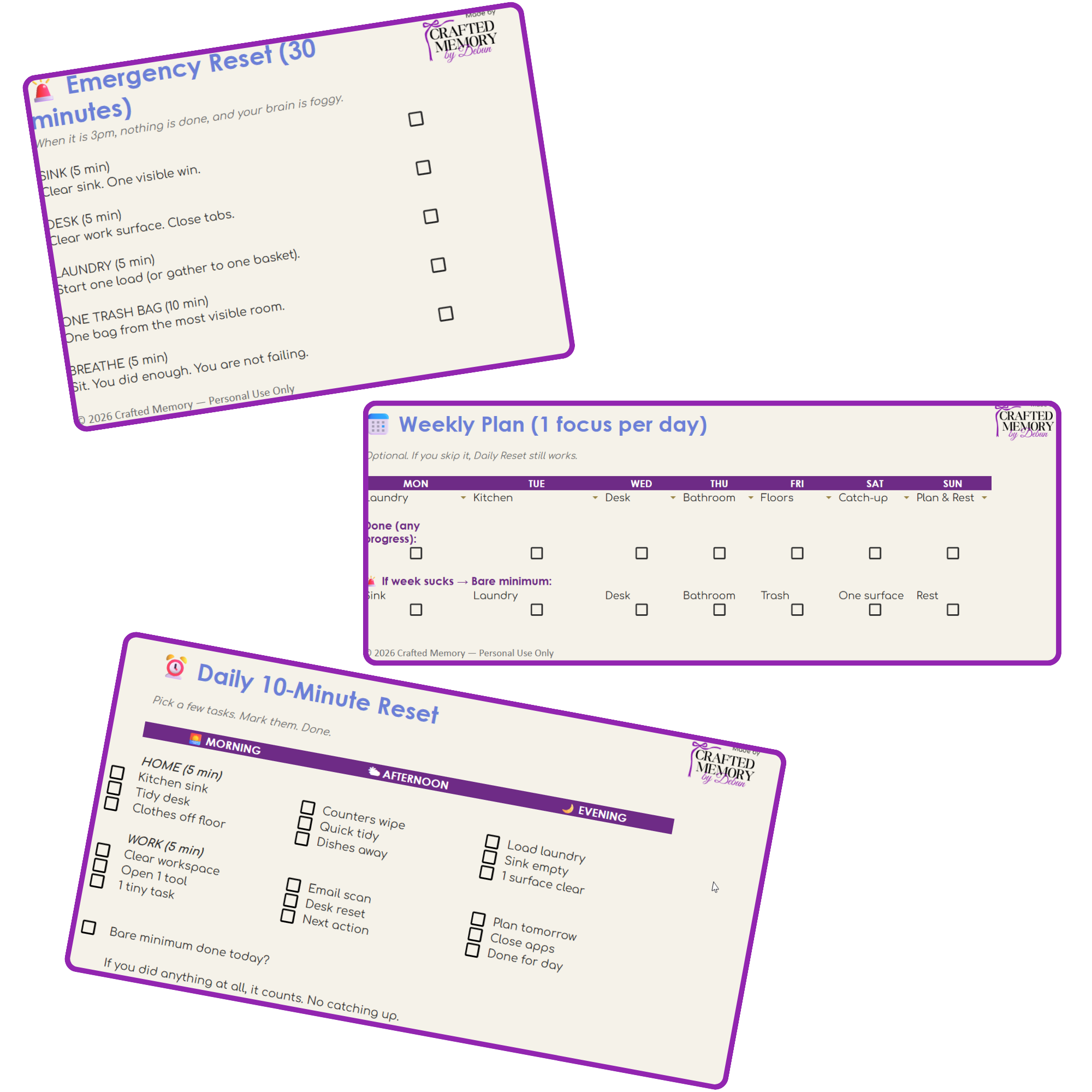 ADHD Home Reset Planner product mockup