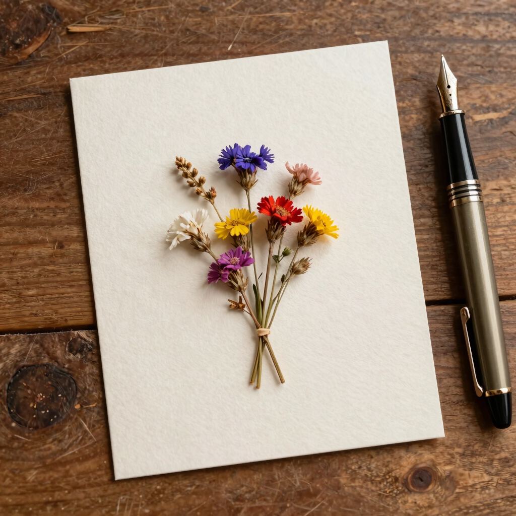 Pressed Petal Handmade Greeting Card