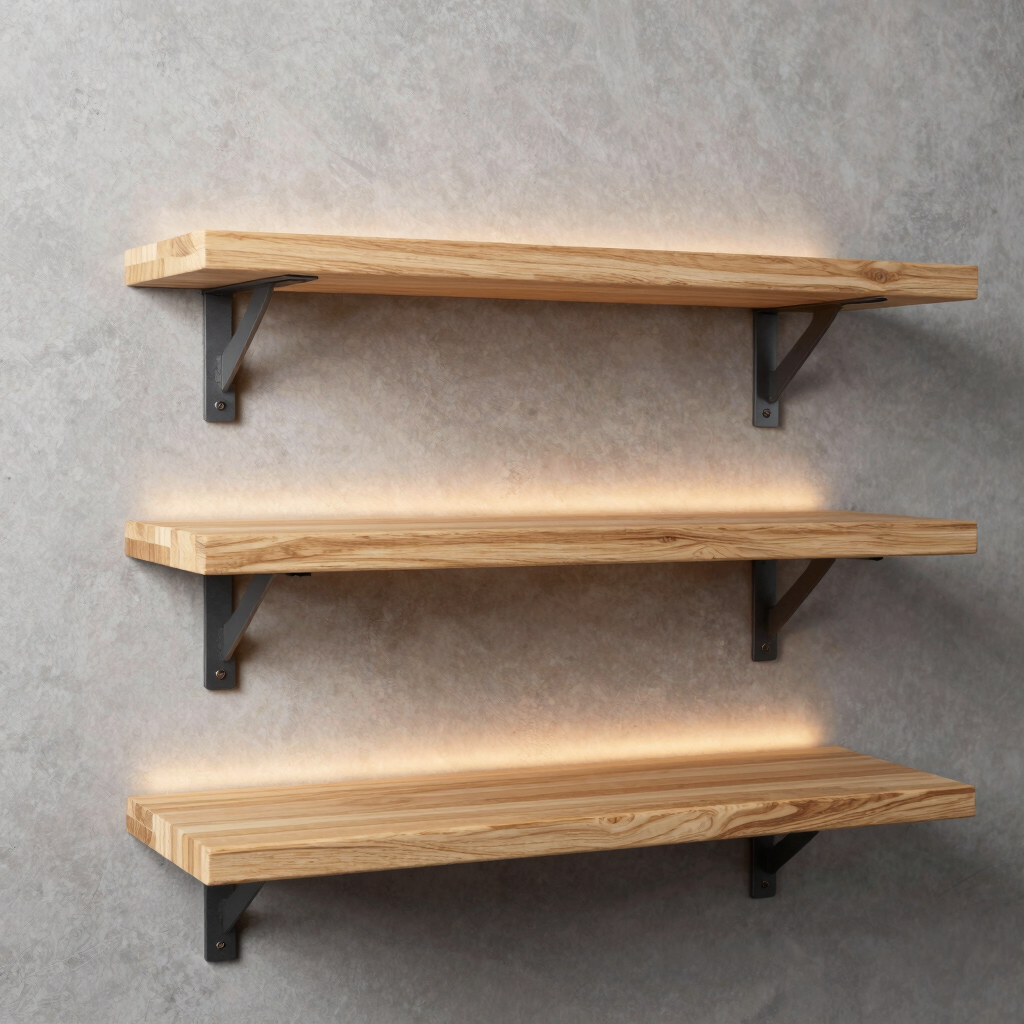 Wireframe Floating Shelf Trio
