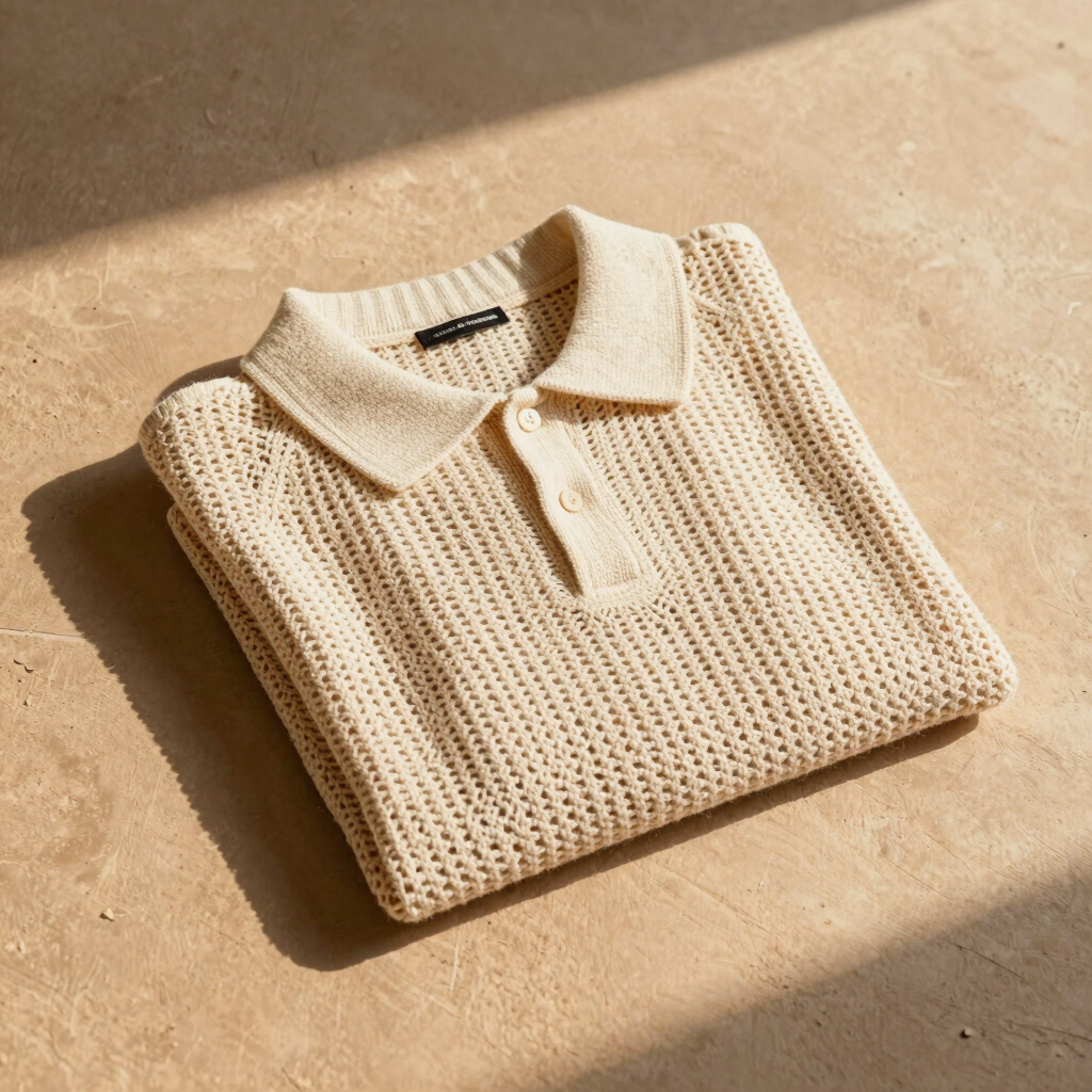 Isla Crochet Knit Polo