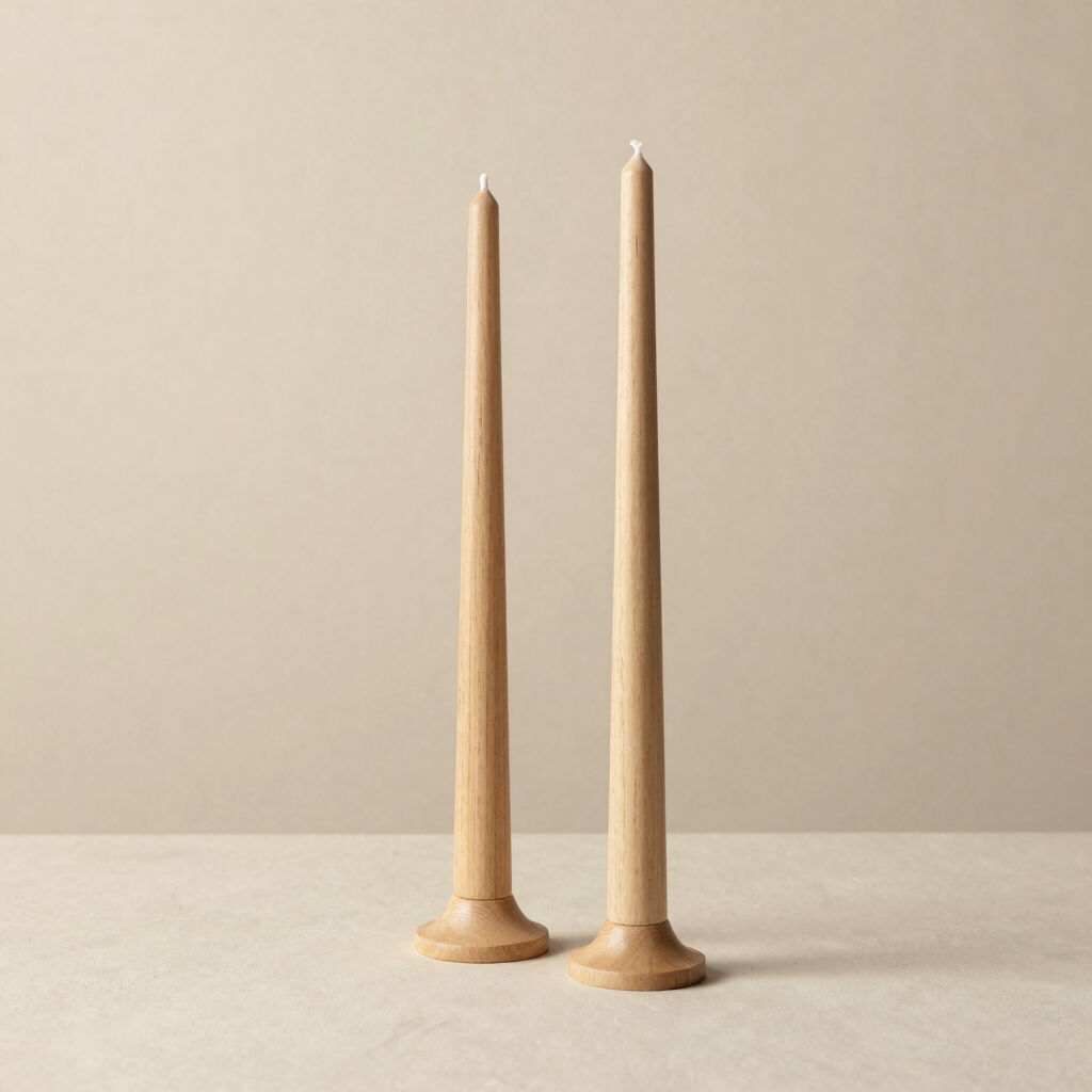 Ash Wood Taper Candle Holders