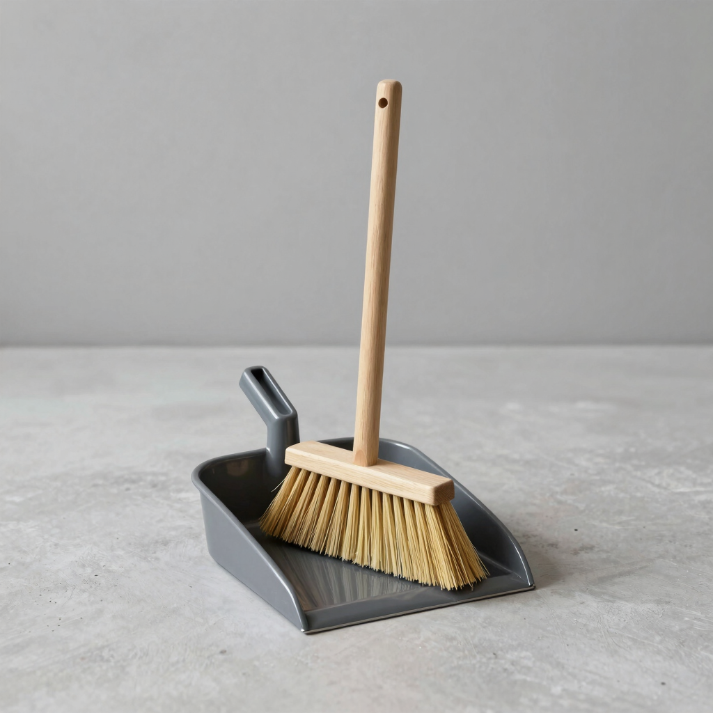 Ergonomic Beechwood Dustpan Set