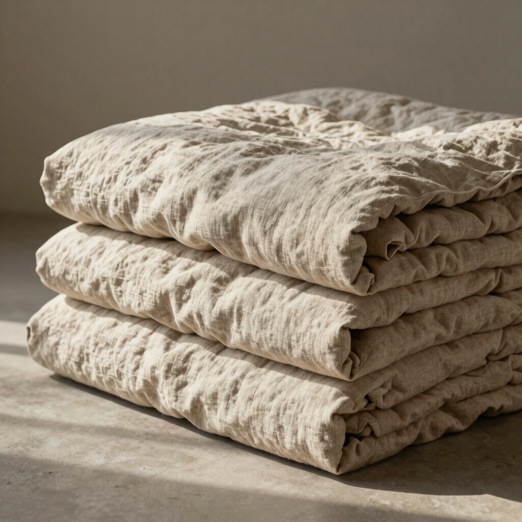 Clay Heavyweight Linen Bed Quilt