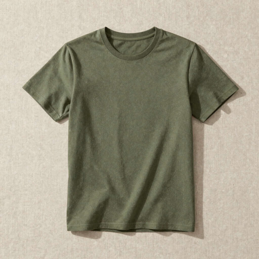 Camiseta Gola Redonda Verde Oliva