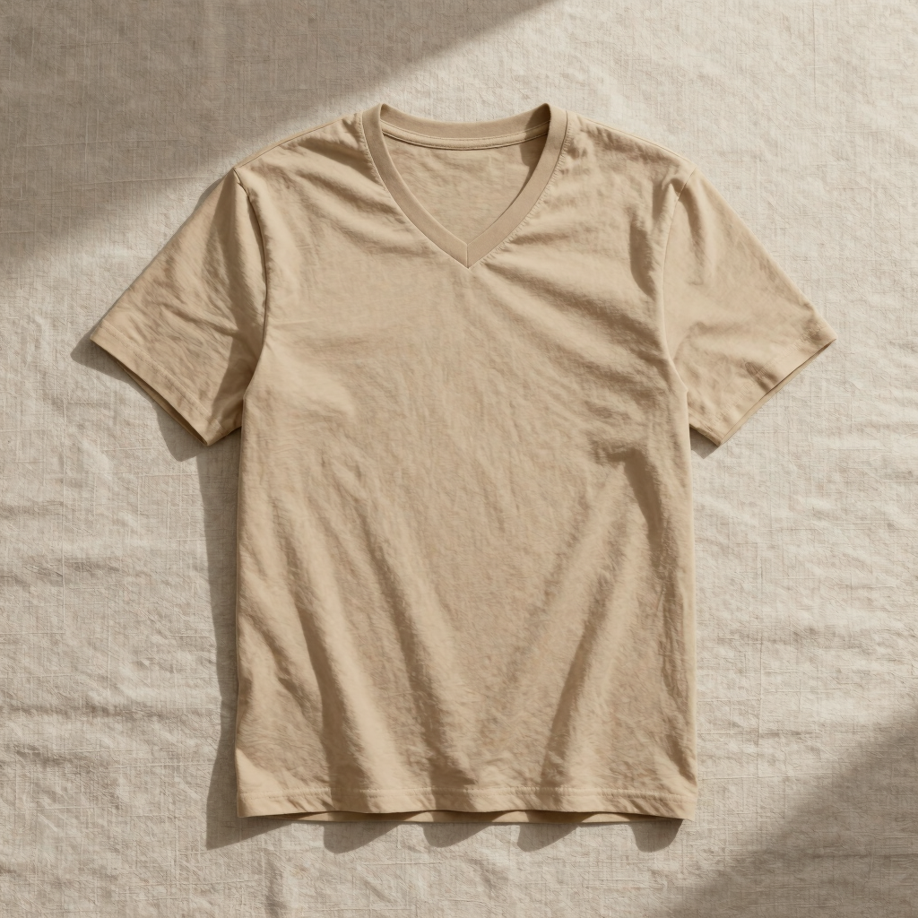 Camiseta Gola V Areia
