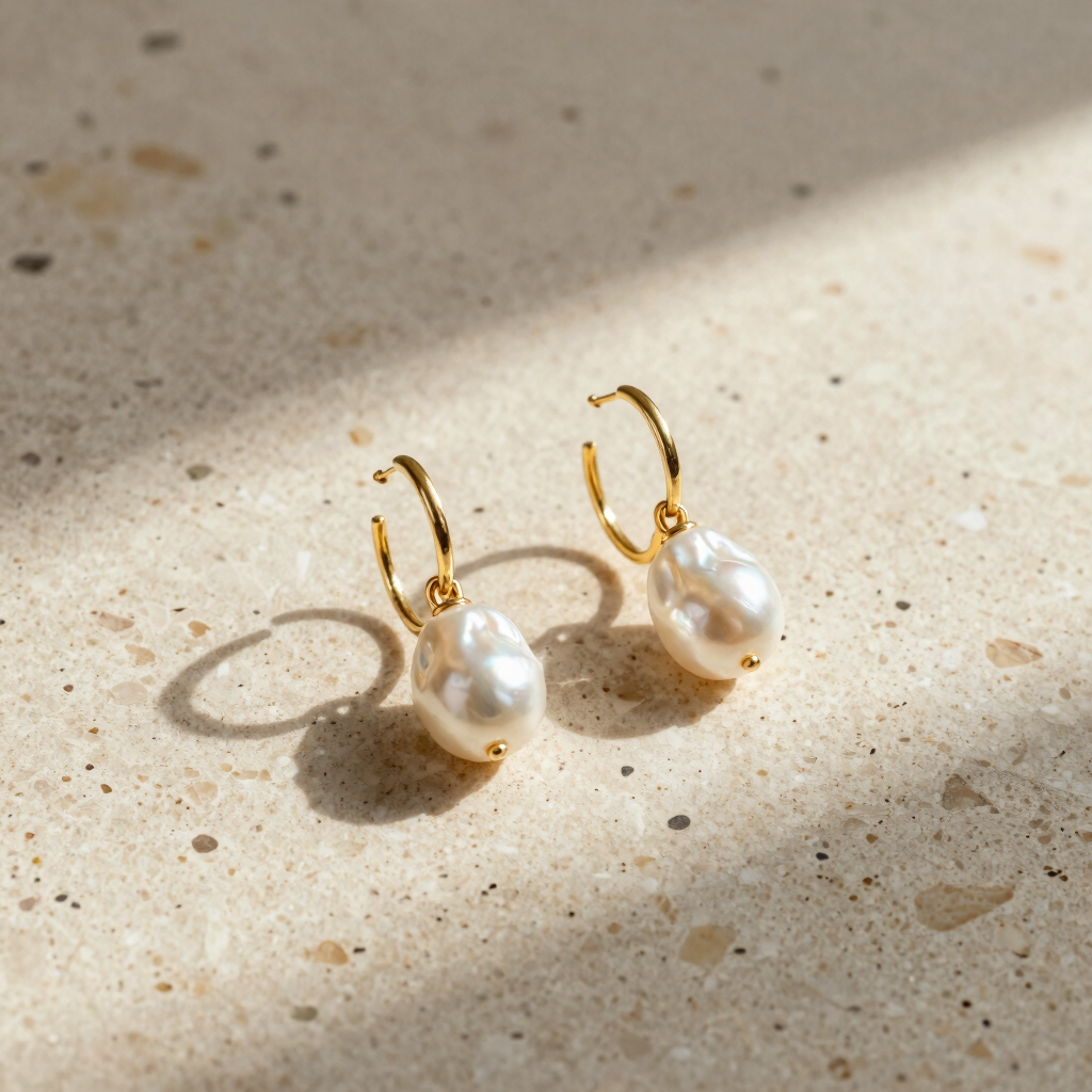  Pearl Hoop Earrings