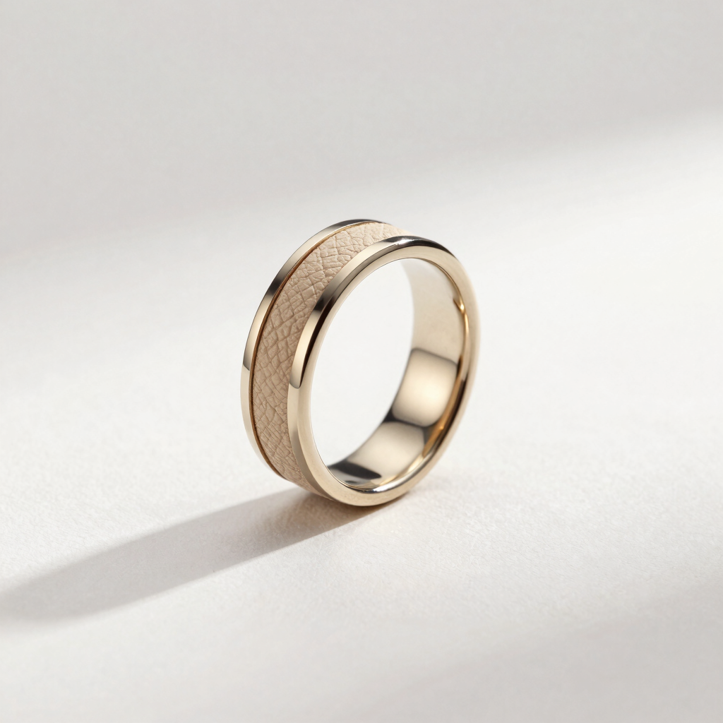 Anillo Ajustable Cuero y Acero