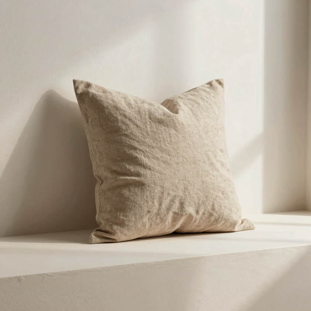 Raw Linen Throw Pillow