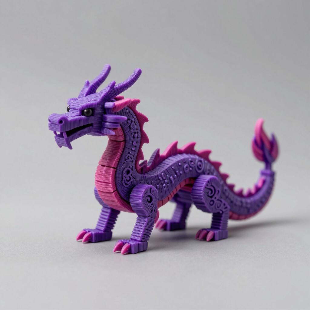 Dragão Articulado em Cristal 3D