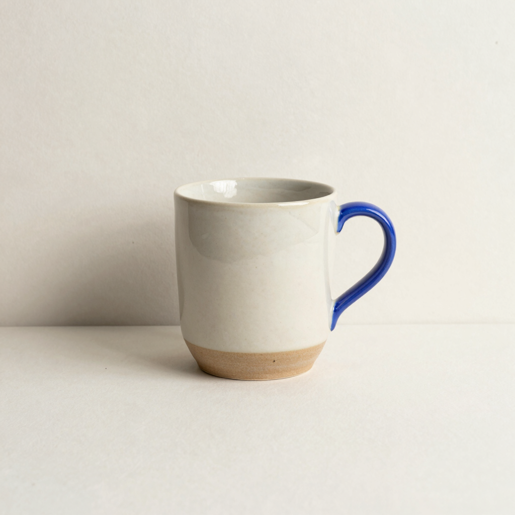 Cobalt Handle Stoneware Mug