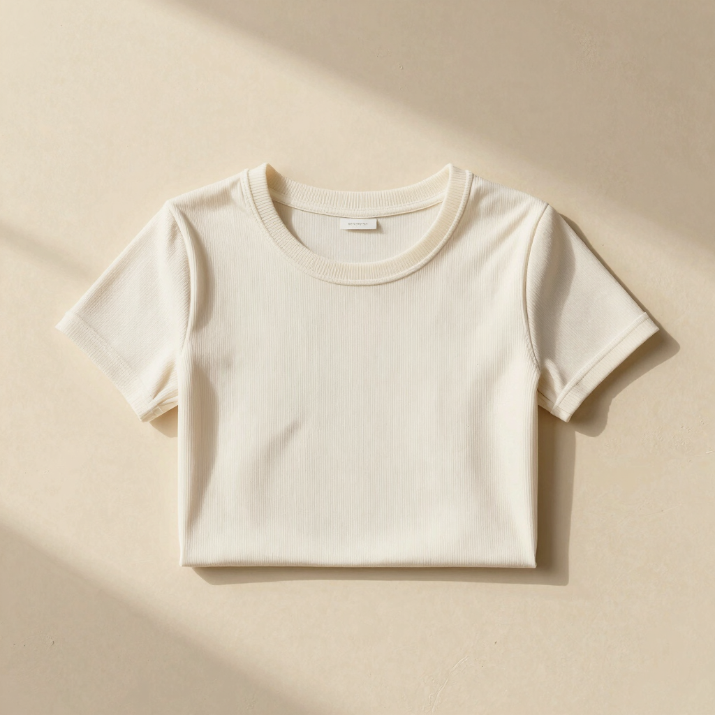 Ribbed Micro-Crop Tee