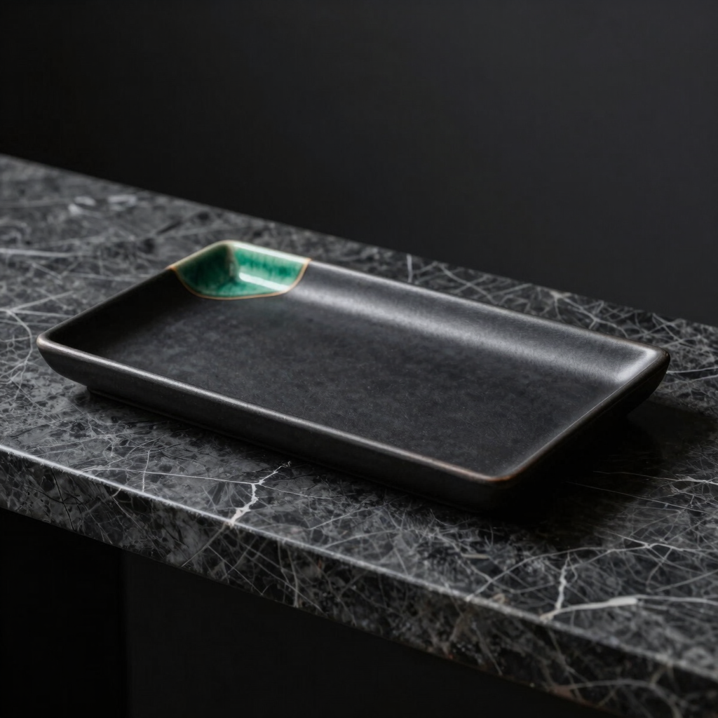 Obsidian Slab Ceramic Rolling Tray