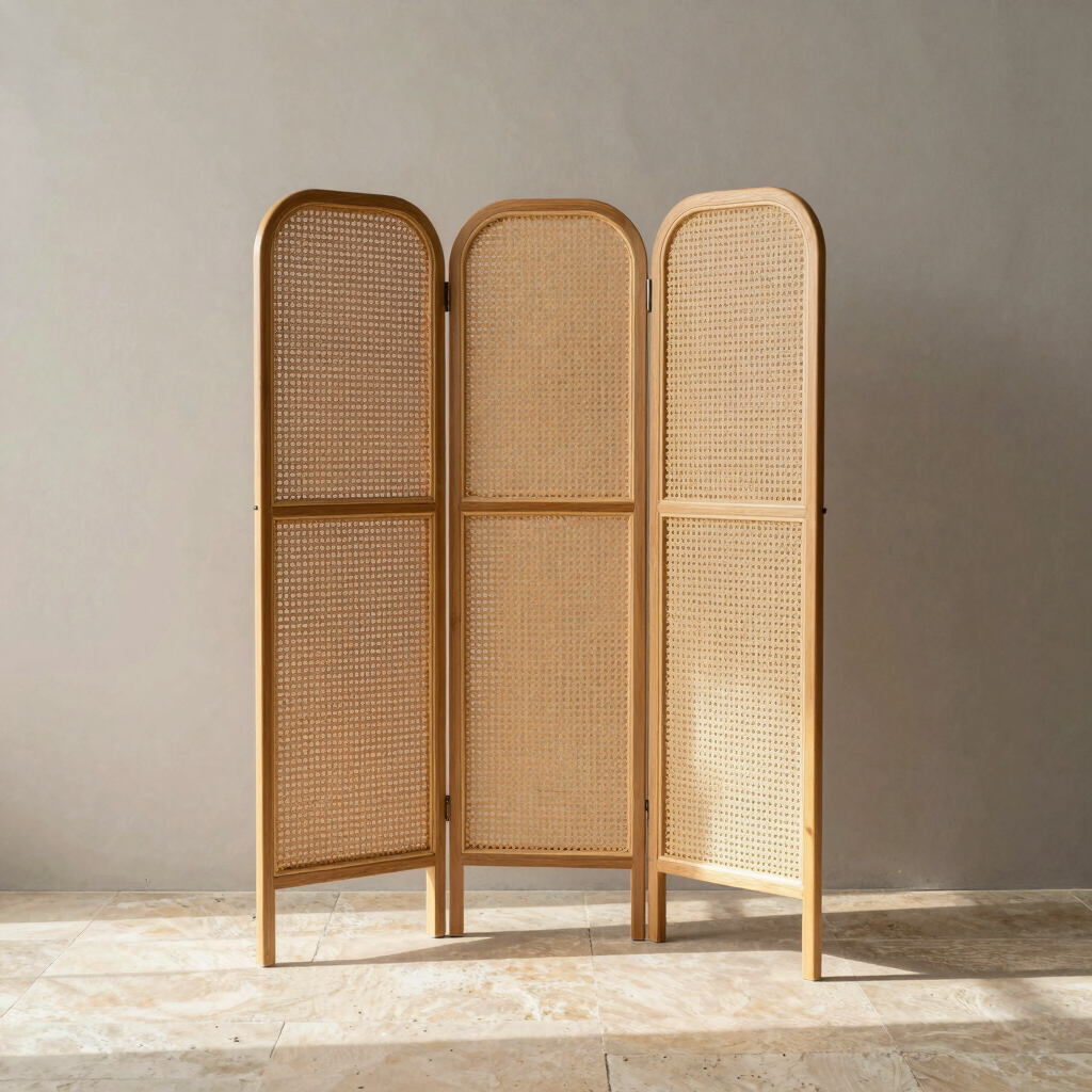 Komorebi Folding Rattan Screen