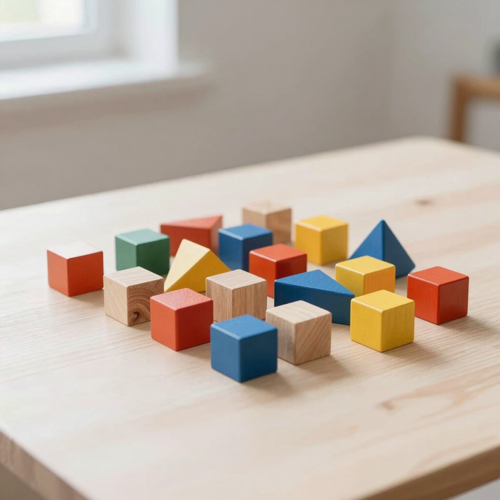 Geometric Primary Wooden Blocks