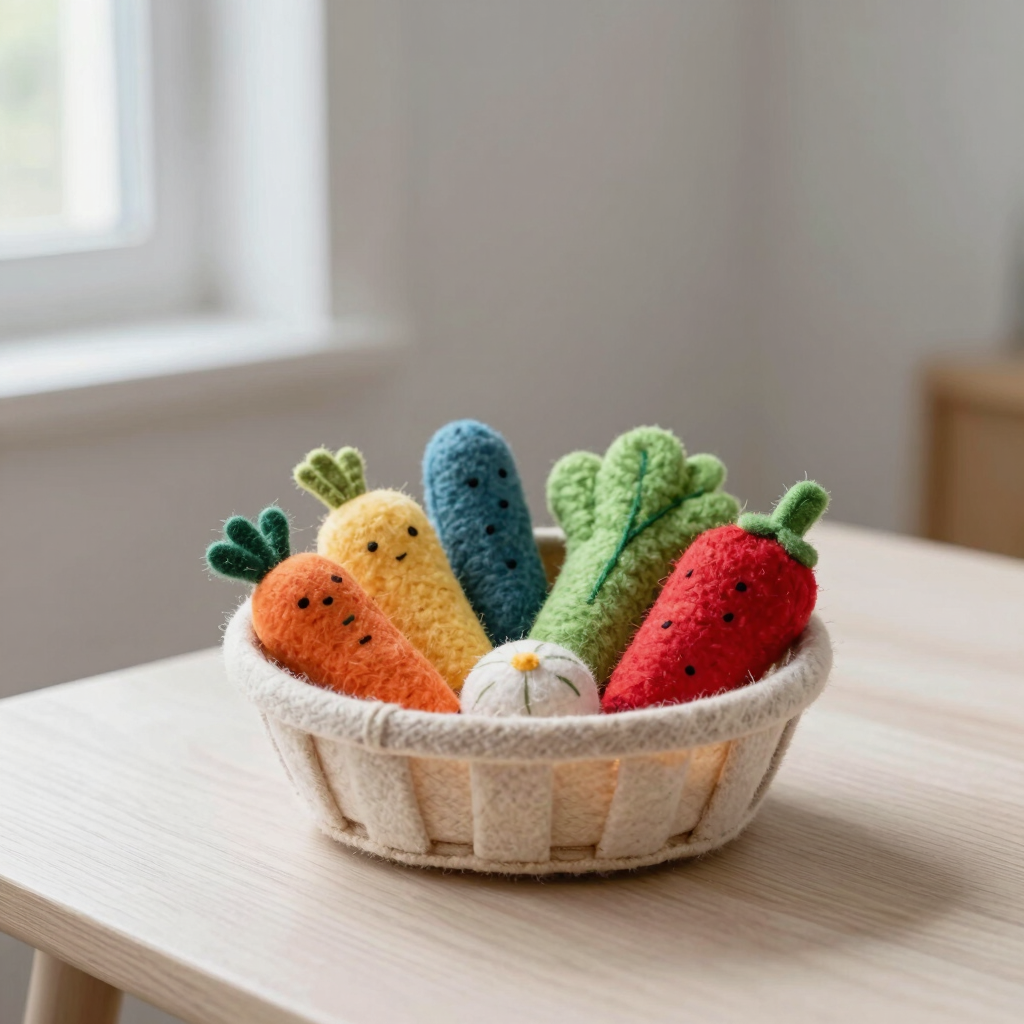 Handmade Felt Market Basket