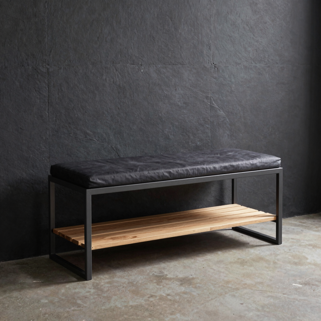 Grid Steel Storage Bench Seat