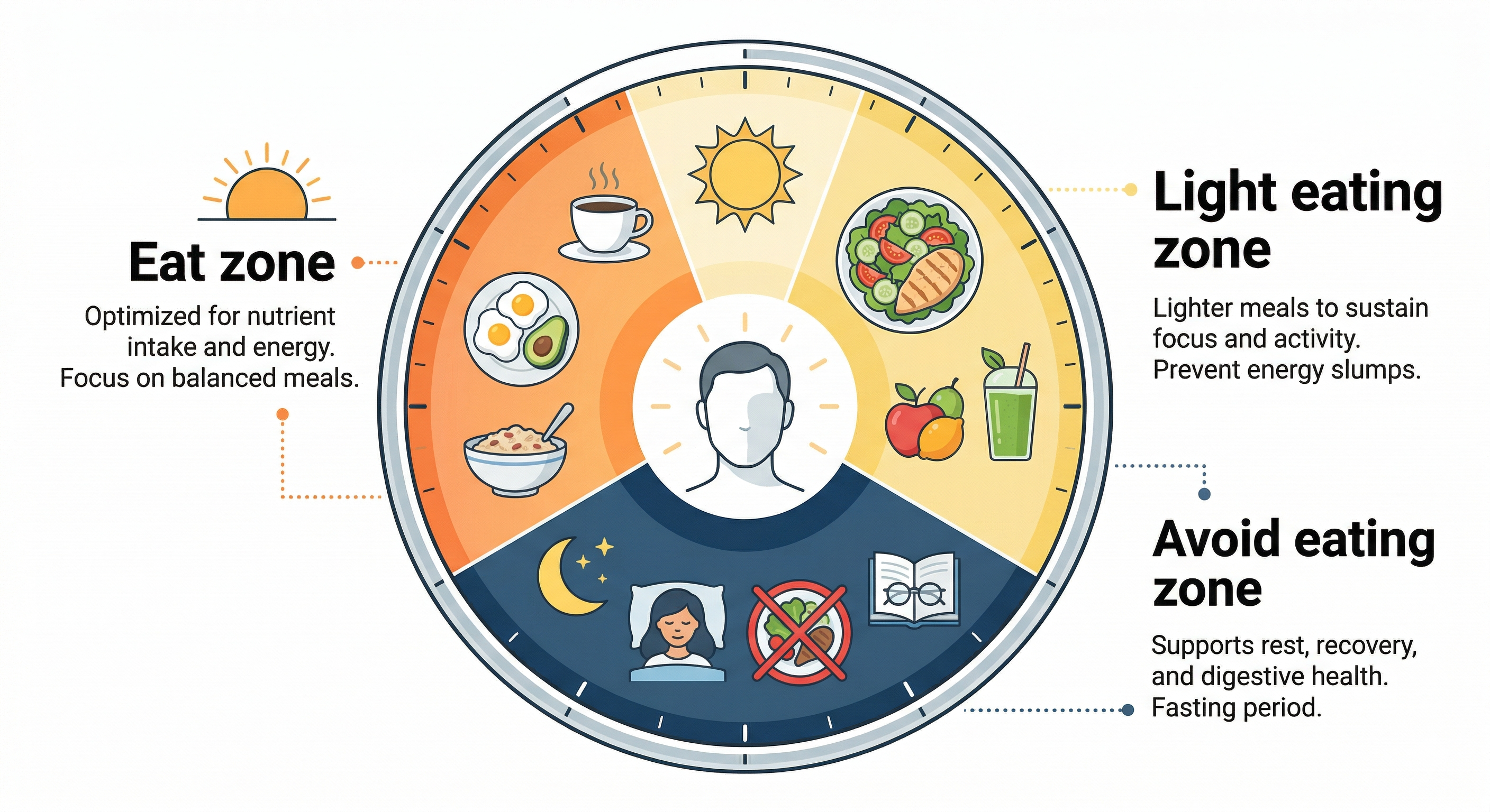 Circadian eating zones - best time to eat for metabolism morning afternoon evening
