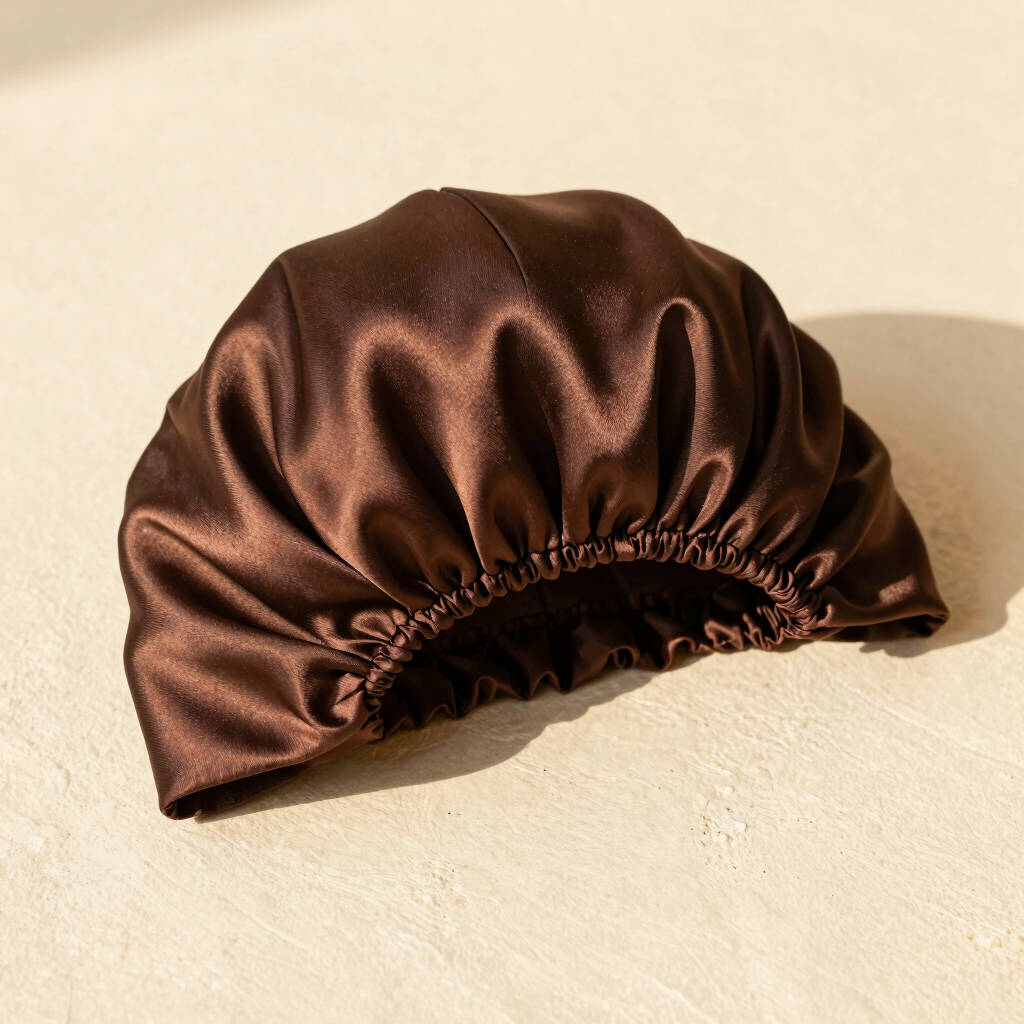 Coiled Silk Satin Bonnet