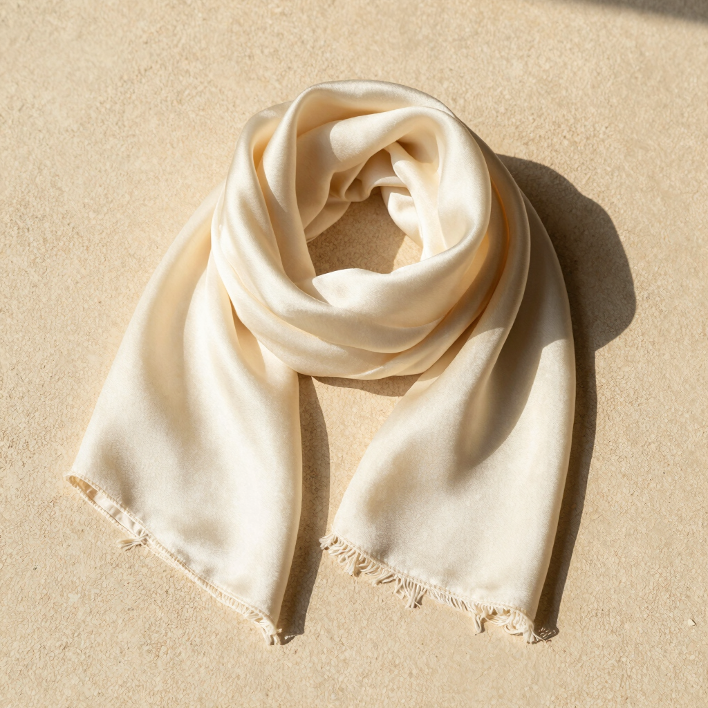 Silk-Wrapped Edge Scarf