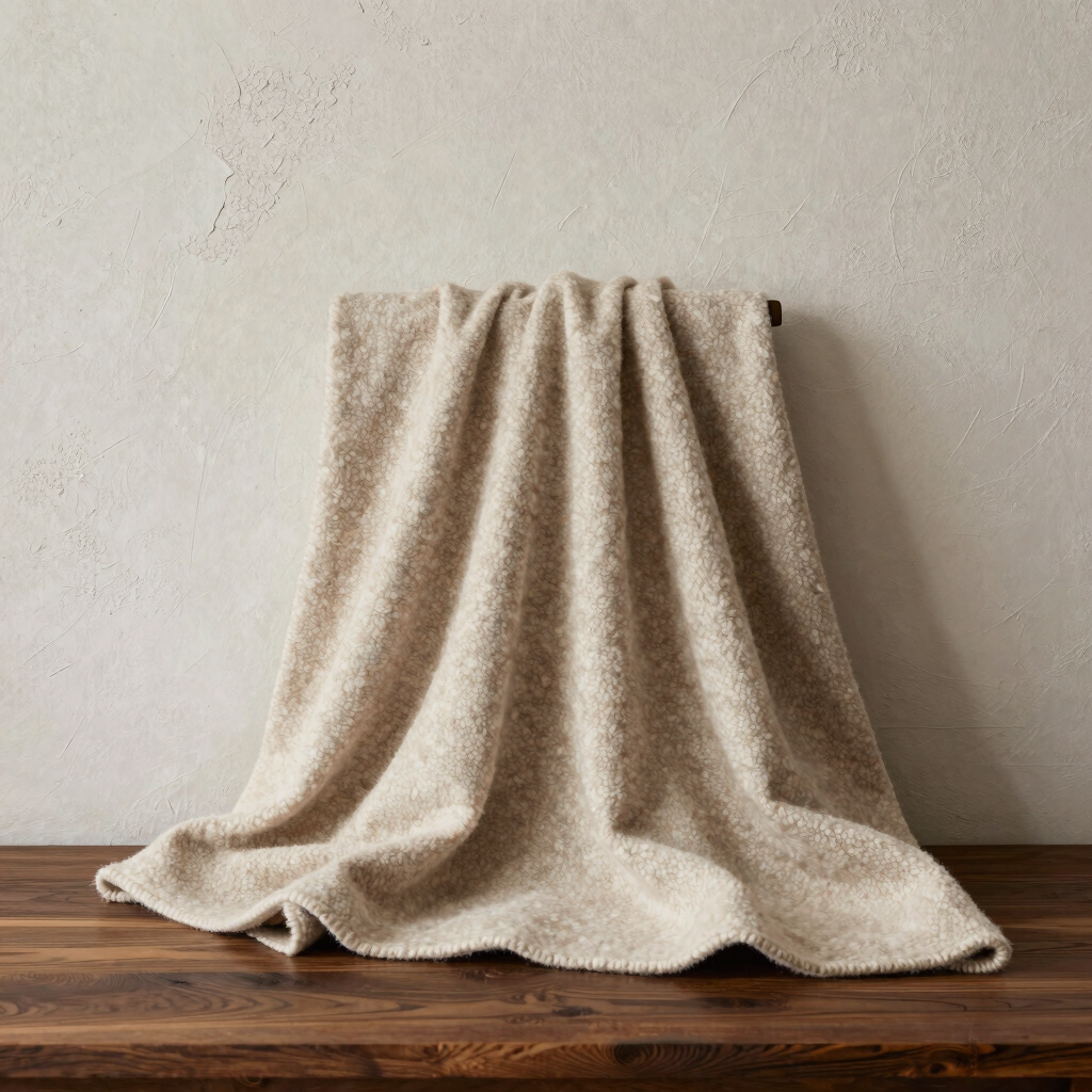 Chunky Oatmeal Wool Throw