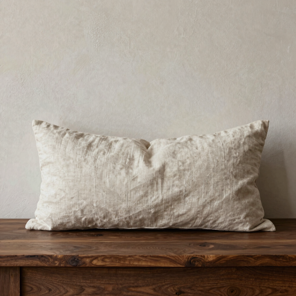 Raw Linen Bolster Cover