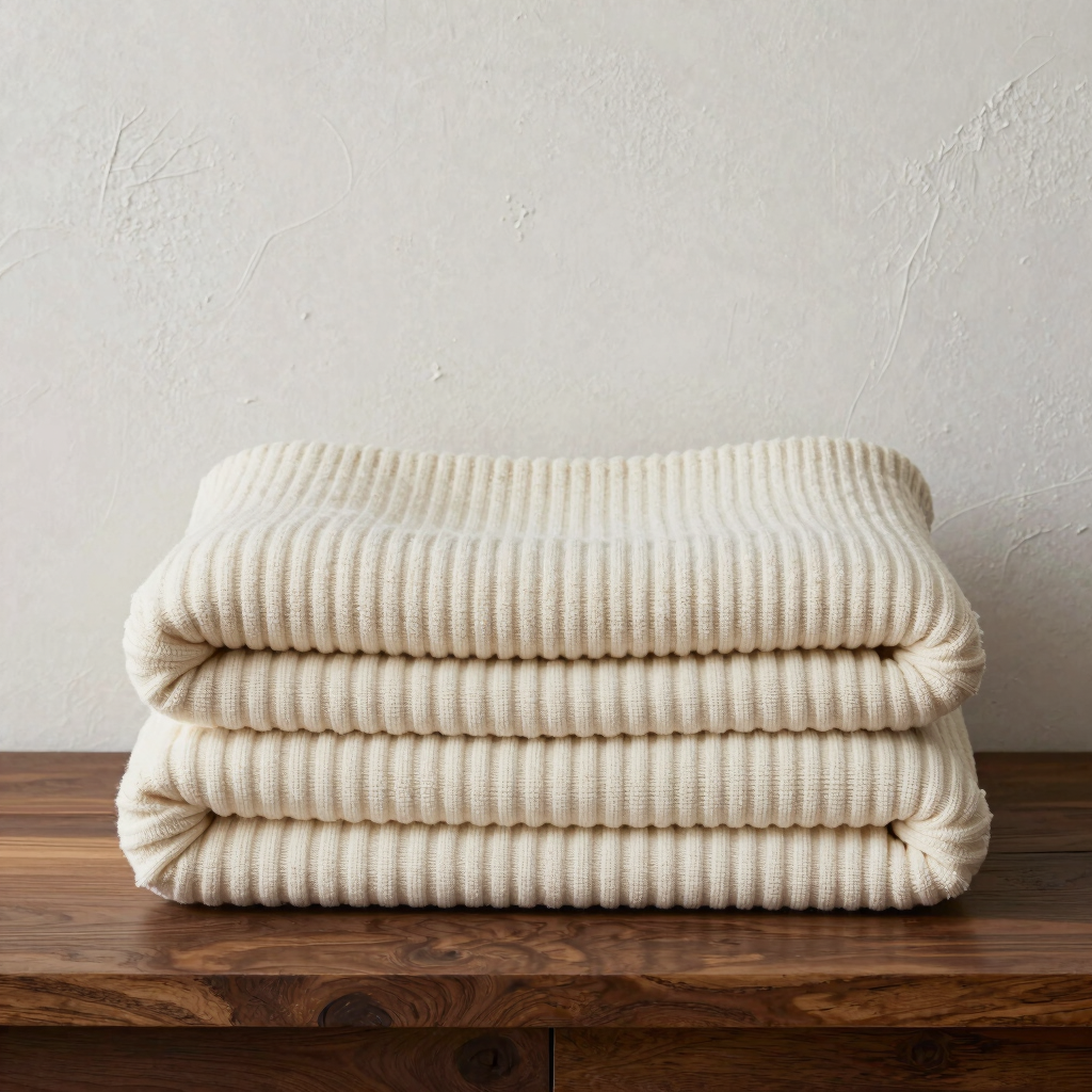 Ribbed Cotton-Hemp Throw