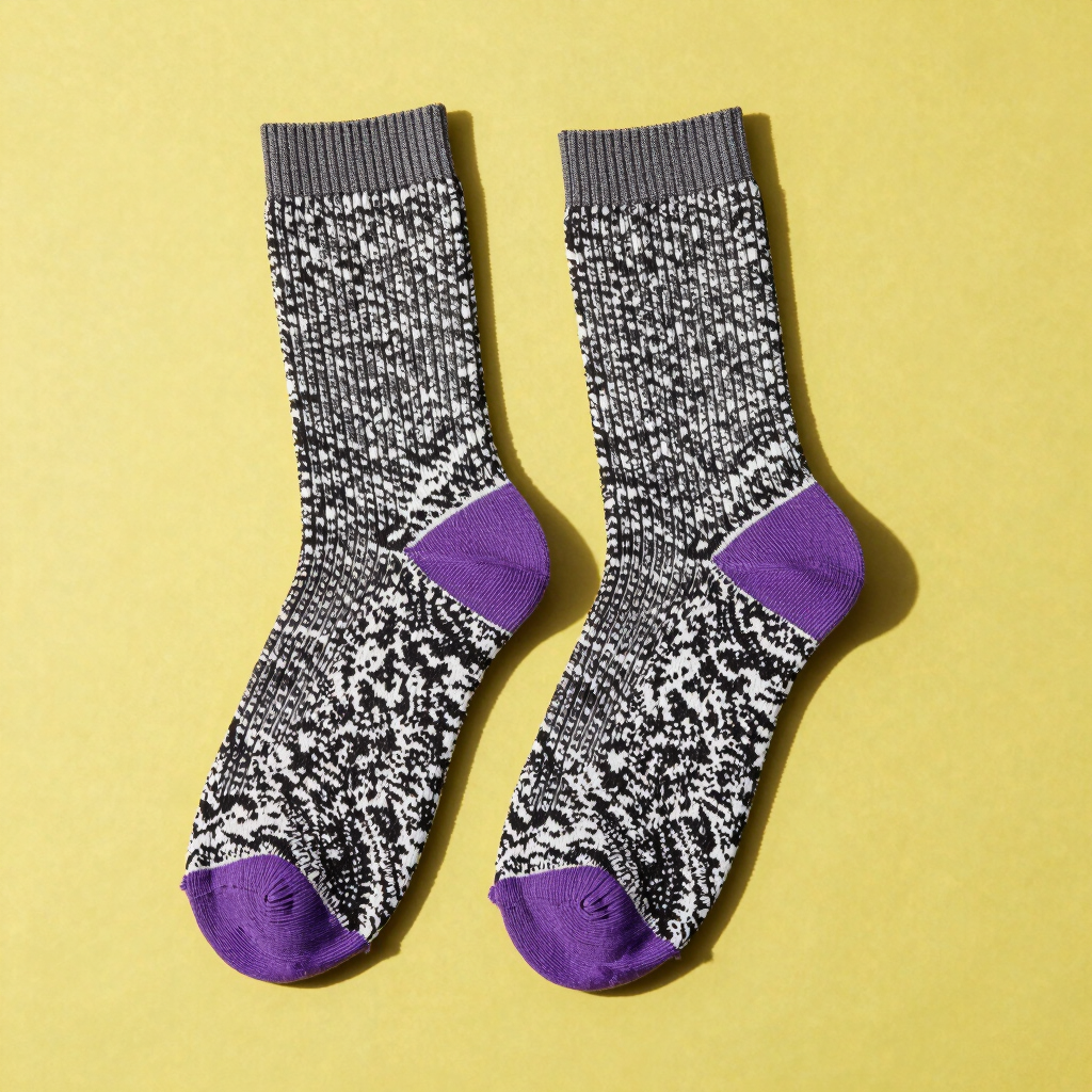Static Noise Ribbed Socks