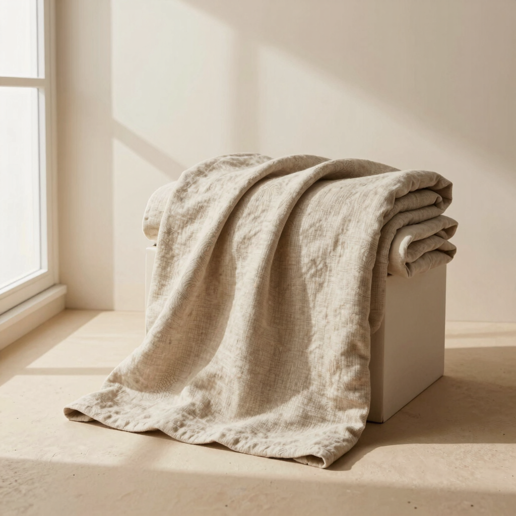 Earthy Belgian Linen Throw