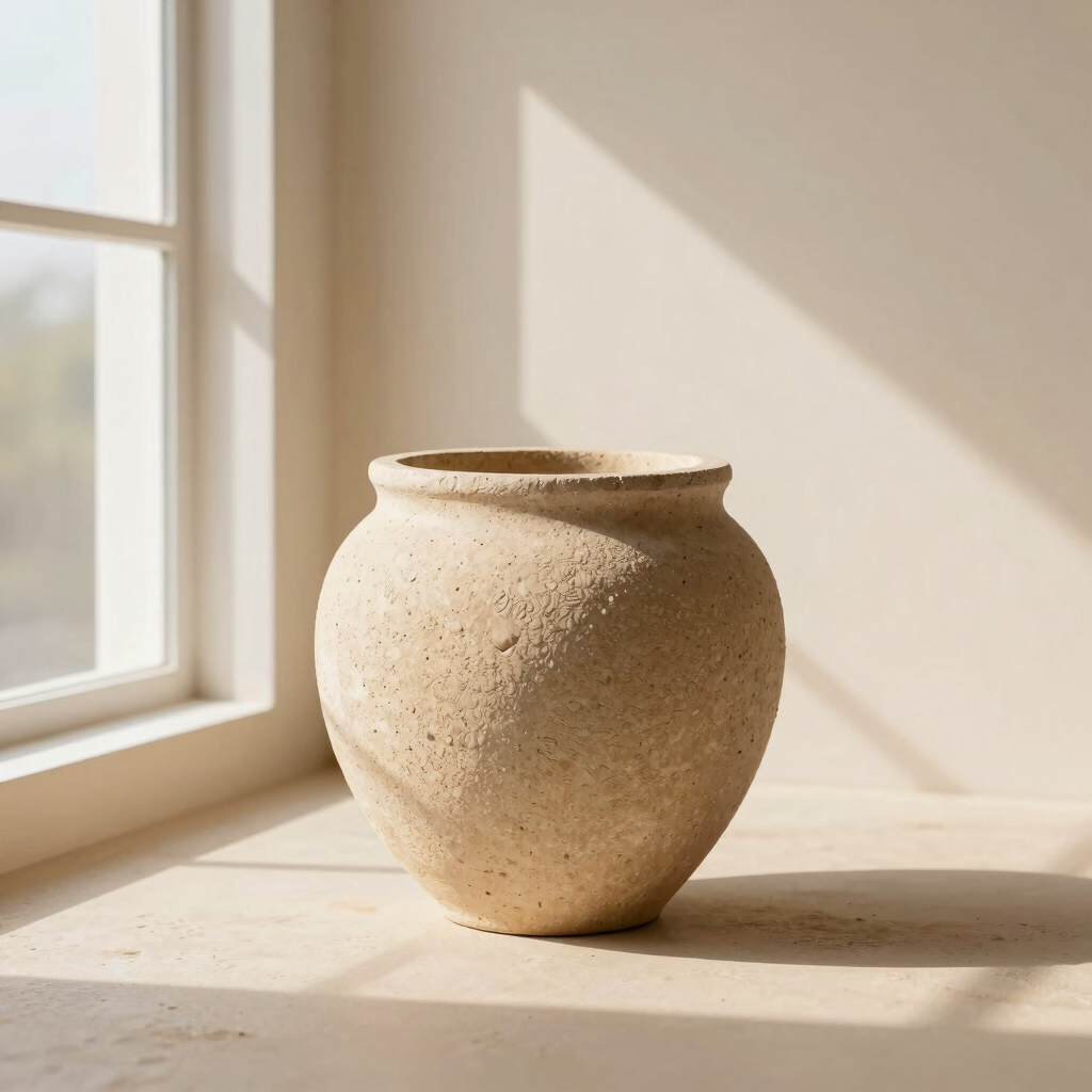 Carved Sandstone Vessel