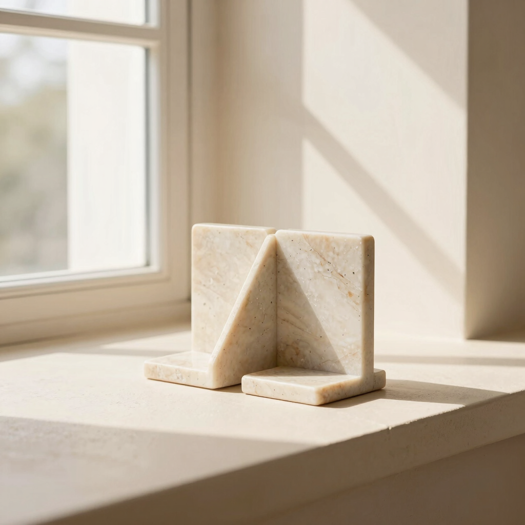 Travertine Bookend Pair
