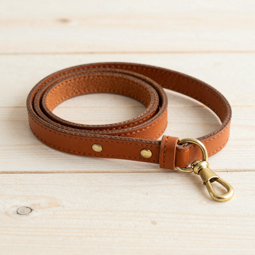 Minimalist Leather Leash in Amber